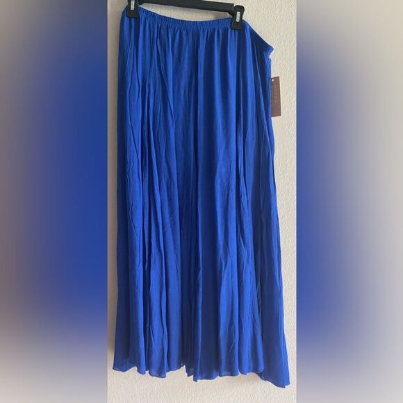 Women NEW Maxi Flowy Skirt Cobalt Blue Size XL Boho Summer Lightweight - Picture 1 of 7
